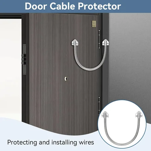 Vista 4 de Health Gear - Bucle de puerta blindado, protector de cable de control de acceso para puerta de transferencia de energía de acero inoxidable, manga