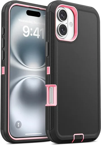 Vista 62 de Jelanry - Funda para iPhone 15 5G, protección resistente, resistente, color negro Dropproof & Dual-Layer Protective Back Cover with Port Anti
