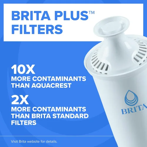Vista 2 de Brita Jarra de filtro de agua XL de 27 tazas, 1 filtro Brita Plus, Ultramax Negro