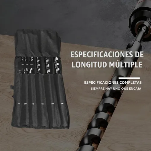 Vista 6 de Juego de 9 brocas largas para madera, 1/4"-7/8