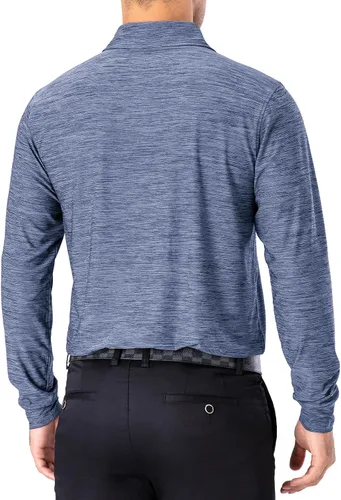 Vista 18 de NAVISKIN Camisas polo para hombre, de secado rápido, UPF 50, manga larga y corta, que absorben la humedad