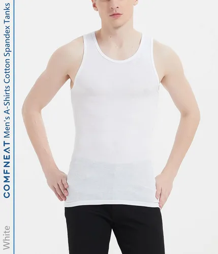 Vista 2 de Comfneat Paquete de 6 camisetas sin mangas de algodón y elastano para hombre