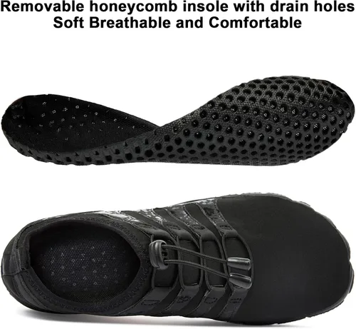 Vista 3 de Josaywin Men's Water Shoes Barefoot Quick-Dry Sports Shoes Aqua Socks for Swim Diving Surf Pool Aqua Sports Beach Walking Wide Toe Shoes