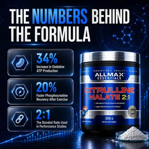 Vista 4 de ALLMAX - Malato en polvo de citrulina, sin sabor, 10.58 oz, 150 porciones Supports Nitric Oxide Production, Promotes Blood Flow, Citrulline Malate