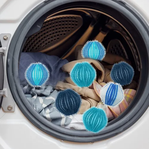 Vista 5 de Bolas de secadora reutilizables para lavandería, suavizan la ropa de cama de forma natural, reducen el tiempo de secado y estáticas, no tóxicas