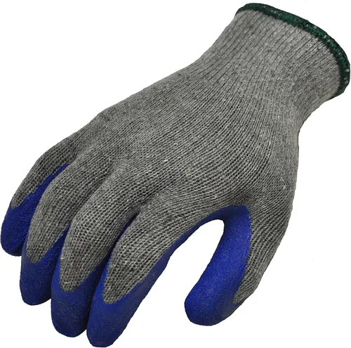 Vista 2 de G & F Products G & F - Guantes de trabajo con revestimiento de látex de goma para construcción, azul, patrón arrugado, para hombre
