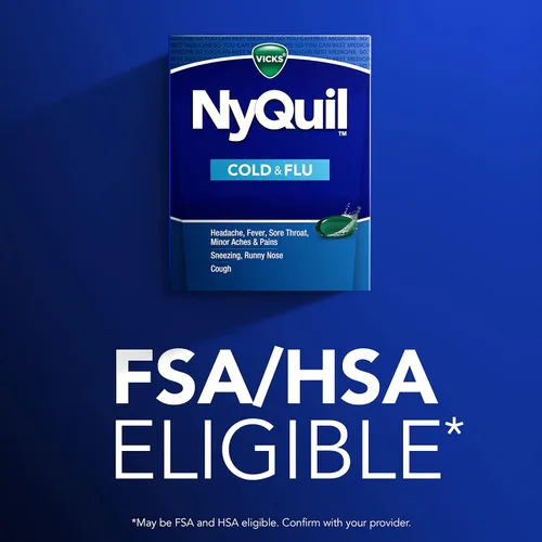 Vista 5 de Vicks NyQuil - Medicina líquida para aliviar el resfriado y la gripe, potente alivio nocturno multisíntoma para dolor de cabeza, fiebre, dolor