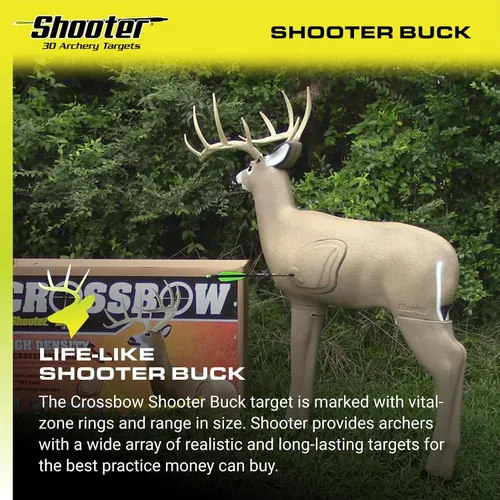 Vista 3 de SHOOTER Buck 3D Archery Target, Replaceable Insert for Long Life, Weather-Resistant Construction, High-Density Impact-Response Foam Withstands Field