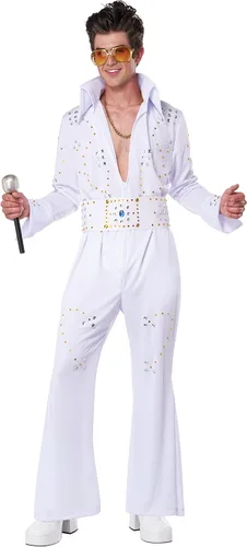 Vista 2 de California Costumes Disfraz de leyenda de rock para hombre, Blanco