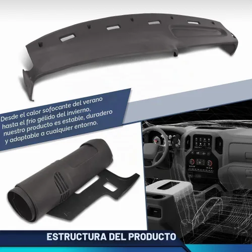 Vista 9 de PIT66 TPE Funda para salpicadero, Panel de tablero, Compatible con camioneta Dodge Ram 1500, 2500, 3500, 1994-1997, Marrón Flexible brown TPE Ram