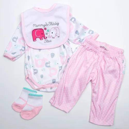 Vista 6 de Ropa de muñeca Reborn Baby Girl Doll Accesorios de ropa de 4 piezas para 20 a 23 pulgadas