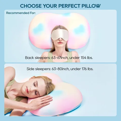 Vista 5 de AIRSKY Almohadas suaves de espuma viscoelástica, almohada para dormir de lado, almohada refrescante para dormir, certificada CertiPUR-US, inodora