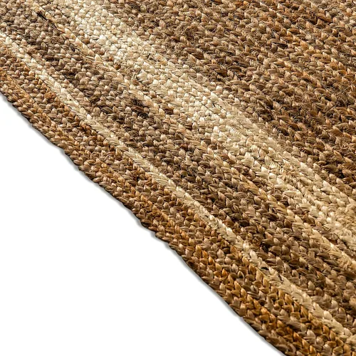 Vista 6 de Flash Furniture Prima - Alfombra de fibra natural de yute de 8 x 10 pies, alfombra trenzada de yute para interiores, alfombras de área natural