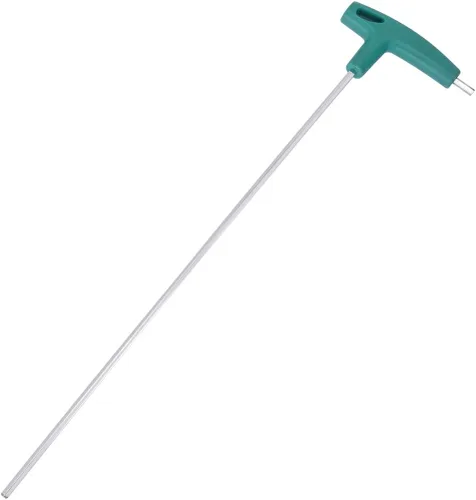 Vista 8 de uxcell Llave hexagonal métrica con mango en T de brazo largo de 0.118 in, acabado cromado
