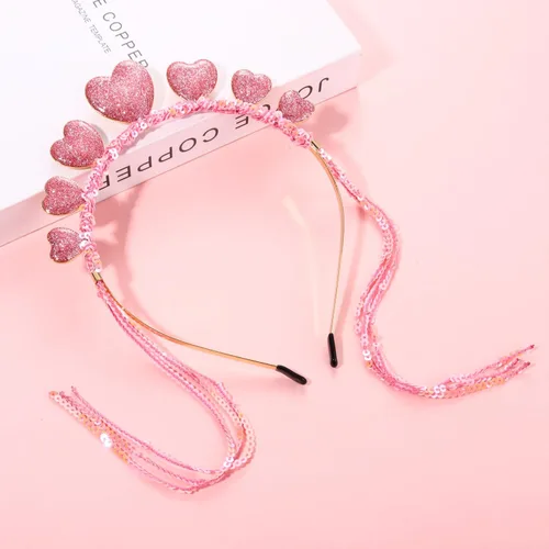 Vista 9 de MOLOCH Diadema de Navidad con lazo de Navidad, diadema de borla roja y verde, diadema de carnaval, disfraz de Navidad, accesorios para el cabello