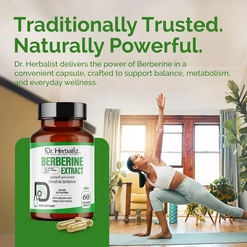 Vista 12 de Dr. HERBALIST Berberina Cápsulas 500 mg, Berberis Aristata Extracto de agracejo indio con alcaloide de berberina, para azúcar en la sangre ya