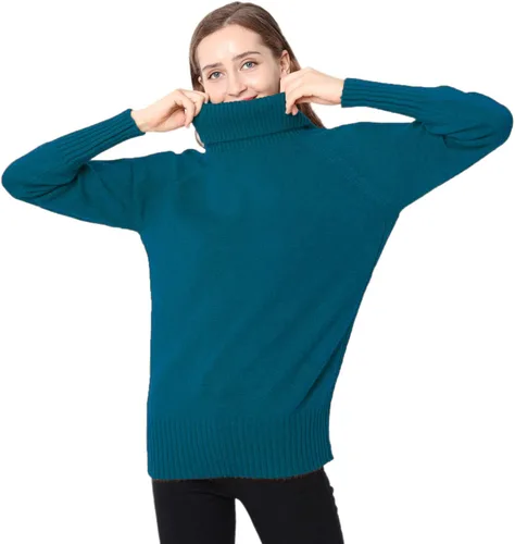 Vista 3 de Ailaile Turtleneck Sweater Womens Winter Thick Wool Tops Loose Oversize Pullover Female Knitted Jumpers