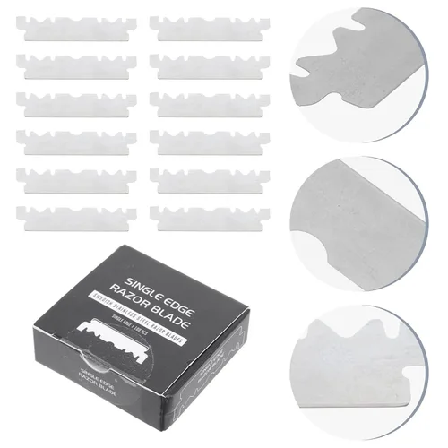 Vista 2 de Beaupretty 100 unids rasuradora de mano cuchilla de afeitar facial de acero cortador de cara barbería rasuradora de cara hombres cortador de fresado