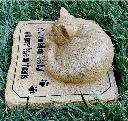 Vista 6 de Lily's Home Lápida de jardín conmemorativa resistente a la intemperie con figura de gato