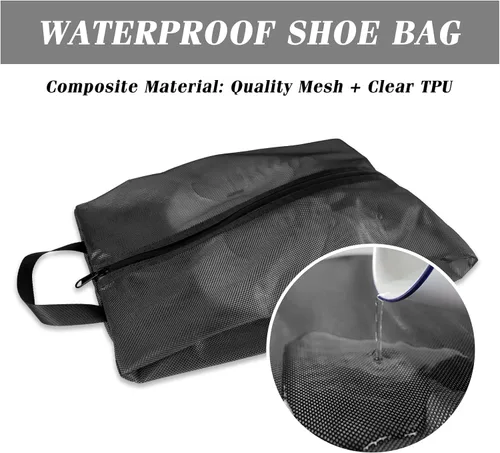 Vista 4 de Moyad Bolsa para zapatos de viaje para hombres y mujeres, paquete de 2 bolsas grandes XXL para zapatos con cremallera, organizador de zapatos, bolsa