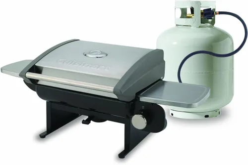 Vista 6 de Cuisinart CGG180 CGG-180 Petit Gourmet - Parrilla de gas con VersaStand, Rojo, 31.5 pulgadas de alto x 16.5 pulgadas de ancho x 16 pulgadas de largo