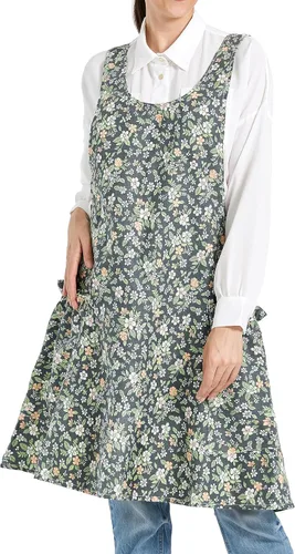 Vista 38 de Delantales ajustables con espalda cruzada para mujer con bolsillos de algodón y lino para cocinar y hornear