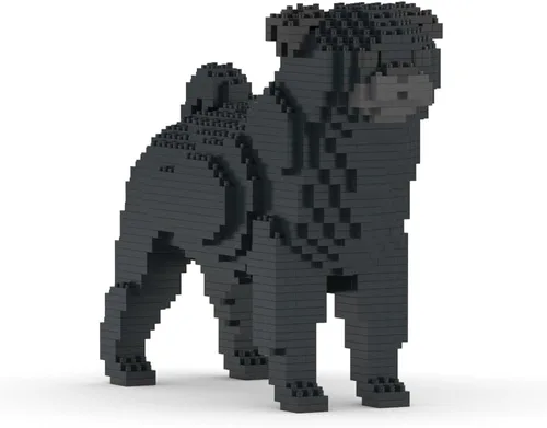 Vista 4 de JEKCA Pug 01S-M02 Bloques de construcción de plástico para perros Edad 14+ Negro