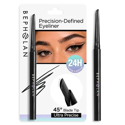 Vista 2 de BEPHOLAN Lápices delineadores de ojos negros, lápiz delineador de ojos de gel impermeable para mujer, impermeable, a prueba de manchas, de larga