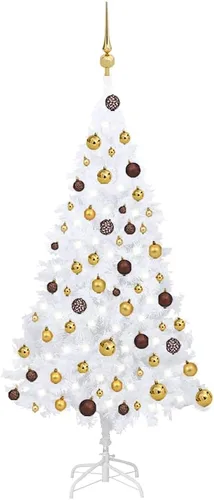 Vista 29 de 6.5ft Pre-Lit Artificial Christmas Tree with 250 LED Lights, Hinged PVC Branches, Metal Stand, and Decorative Balls for Indoor Holiday Decor Verde