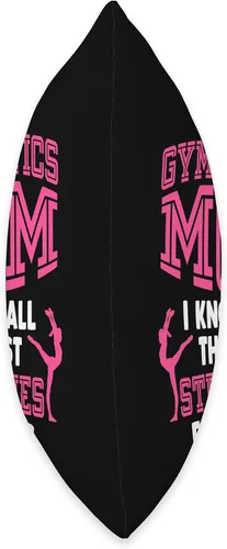 Vista 2 de Gymnastics Events Gymnast Fitness Aerobics Im A Gymnastics Mom I Know All The Best Stretches for Stress Throw Pillow, 16x16, Multicolor
