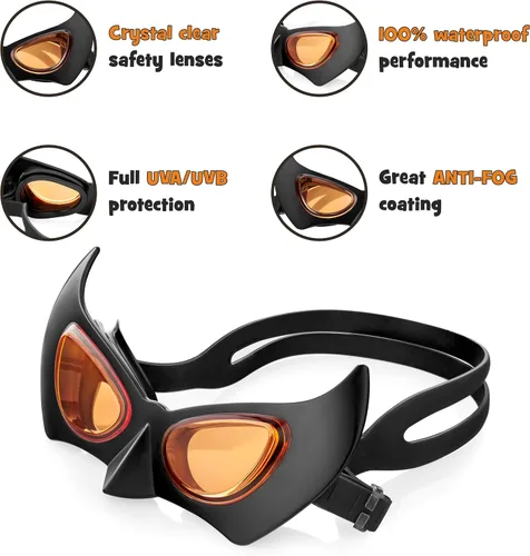 Vista 3 de Gafas de natación para niños – Superhéroe Batman – Divertidas gafas de natación para niños y niñas (de 3 a 8 años)
