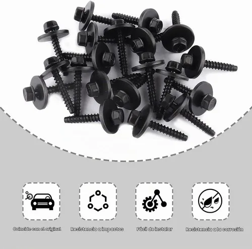 Vista 3 de 20 piezas de sujetadores para defensa de automóviles, retenedores para guardabarros, tornillos para cubierta de defensa para instalación apretada