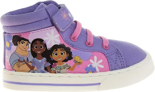 Vista 5 de Disney Encanto Shoes - Tenis de lona para niña, Mirabel Luisa Isabella, personaje de princesa, atléticos, casuales, de lona, sin cordones