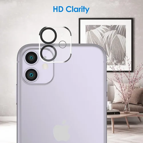 Vista 3 de JETech Protector de pantalla para iPhone 11 de 6.1 pulgadas con protector de lente de cámara, película de vidrio templado, paquete de 2