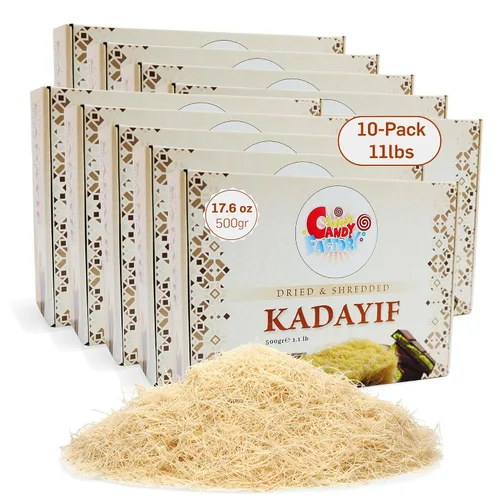 Vista 12 de Kadayif Premium Seco y Triturado 500gr (17.6 oz) para Masa de Repostería de Chocolate de Dubai, Masa de Hojaldre Kurutulmus Kadayif