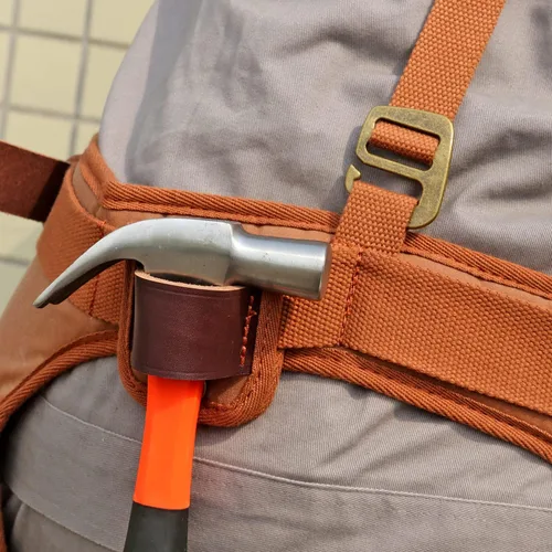 Vista 8 de Bolsa para cinturón de herramientas con tirantes-carpintero electricista acolchada 5+ bolsillos, pequeña Heavy Duty Work Belt ,with Hammer Holder