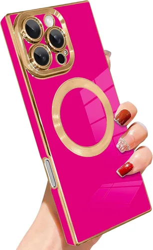 Vista 9 de SAKUULO - Funda magnética rectangular de lujo para iPhone 12 Pro Max, color negro