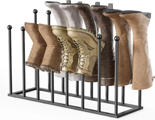 Vista 8 de pickpiff Zapateros Independientes – Estante de metal negro para botas, organizador de zapatos para dormitorio universitario, armario, entrada