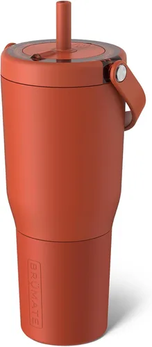 Vista 14 de BrüMate Resa - Vaso de viaje 100% a prueba de fugas de 25 onzas con asa y pajilla, popote SoftSip flexible, funda de silicona para mayor