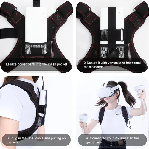 Vista 7 de HZLucki Correa de batería compatible con Oculus Quest 2 Quest 3 Quest Pro Índice de válvula Vision Pro Otras correas para la cabeza de realidad