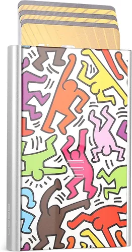 Vista 31 de ÖGON -DESIGNS- Tarjetero automático de aluminio, protección RFID contra fraude y desmagnetización, cartera delgada y minimalista para hombres