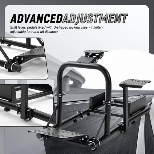 Vista 7 de Marada Racing Simulator Cockpit Upright Stable Pro fit for Logitech,Thrustmaster,Fanatec, G25 G27 G29 G920 G923 T300RS T500R, Racing Wheel Stand