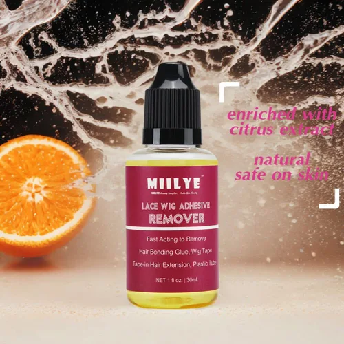 Vista 5 de MIILYE Removedor de pegamento para peluca, 2 botellas, removedor de extensiones de cabello con cinta Solvente para residuos adhesivos, peluca