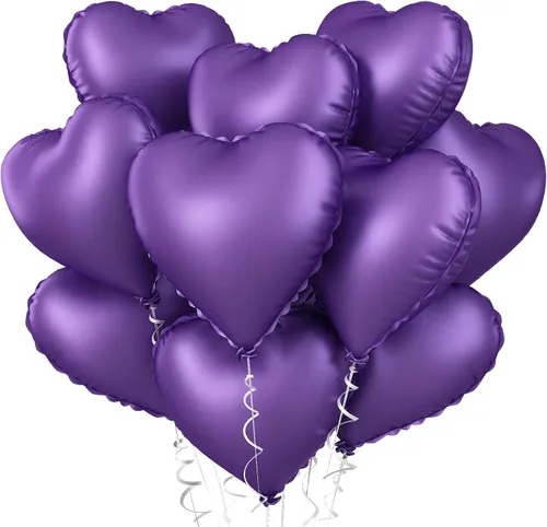 Vista 16 de Globos de corazón azul bebé, 10 piezas de globos en forma de corazón azul claro y blanco pastel, globos de papel de aluminio blanco arena crema