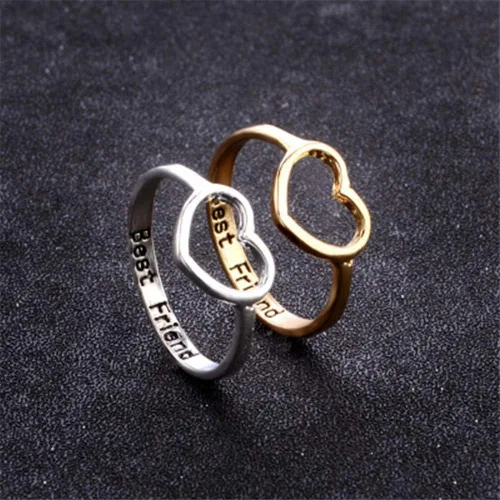 Vista 3 de Aineecy Infinity Love Heart Rings Set for Friendship Geometric Hollow Peach Heart Engraved Letter Index Finger Rings for Women Girls Graduation Gift