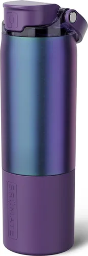 Vista 57 de BrüMate Rise - Botella de agua de 25 onzas con pajita de silicona cubierta 100 % a prueba de fugas, botella de agua de acero inoxidable aislada