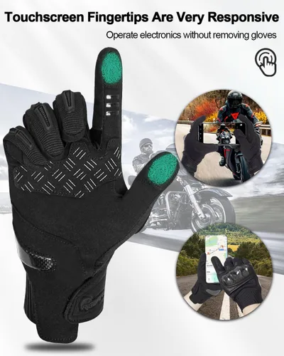 Vista 3 de RIGWARL Guantes de motocicleta para hombres y mujeres, para pantalla táctil, transpirables, ligeros, guantes antideslizantes para motocross