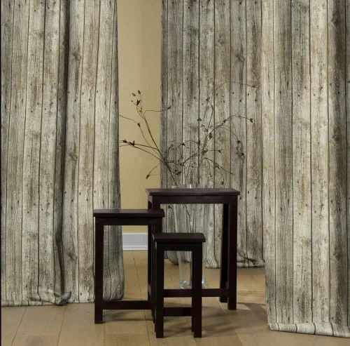 Vista 7 de Material de madera de la tela de tapicería de la cortina del tablón del suelo 140Cm de ancho marrón oscuro