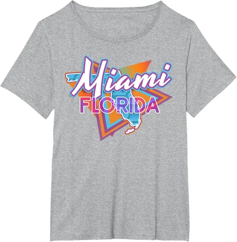 Vista 20 de Camiseta retro vintage de Miami Florida, Negro, S
