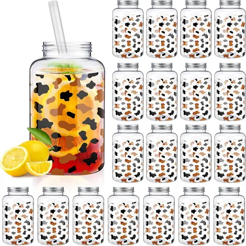 Vista 10 de Juego de 20 tazas de lazo rosa de 16 onzas, vasos de plástico